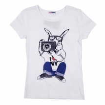 Футболка с кор. рукавом для девочек (KGS12-93106). Футболка