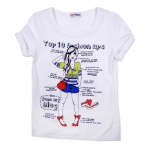 Футболка с кор. рукавом для девочек (KGS12-93707). Футболка