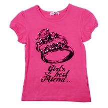 Футболка с кор. рукавом для девочек (KGS12-93709). Футболка