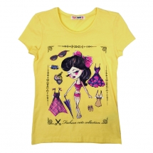 Футболка с кор. рукавом для девочек (KGS12-93719). Футболка