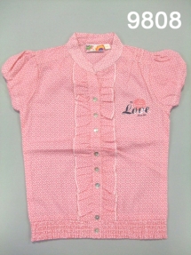 Рубашка с коротким рукавом для девочек (Z12-9808). Рубашка