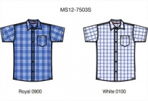 Рубашка мужская с коротким рукавом (MS12-7503S). Рубашка с коротким рукавом