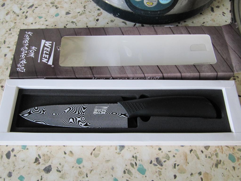 Нож поварской керамический 12,5 'дамасская сталь'. Посуда WEL*EN