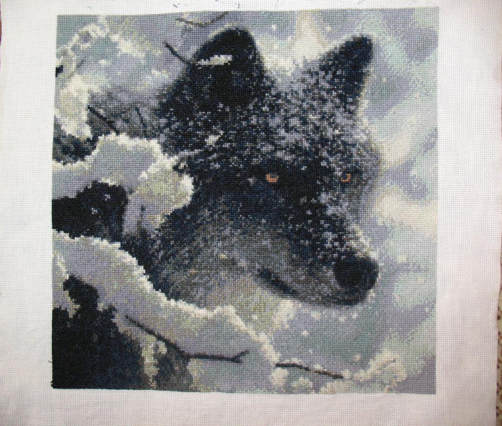 Black in White Wolf #3504 Kustom Krafts.  Вышивка