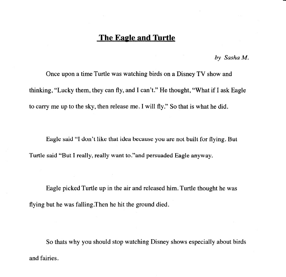 Басня. Дочкино творчество