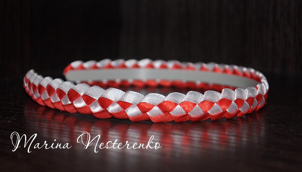 Ободок-плетеночка. Мои украшения-канзаши
