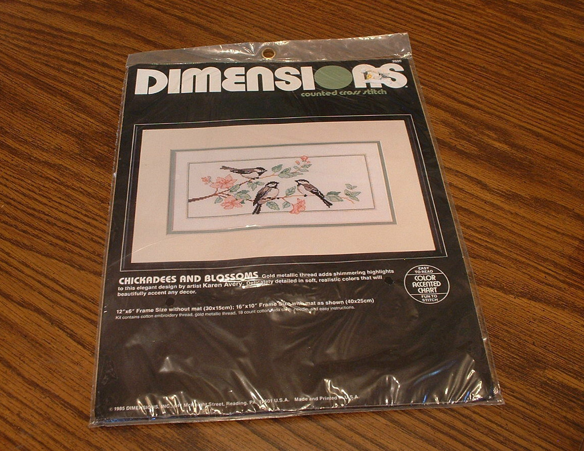 03596 Chickadees and Blossoms. Dimensions