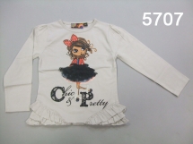 Футболка с длинным рукавом для девочек (W12-5707). Футболка с длинным рукавом