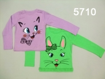 Футболка с длинным рукавом для девочек (W12-5710). Футболка с длинным рукавом