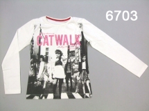 Футболка с длинным рукавом для девочек (W12-6703). Футболка с длинным рукавом