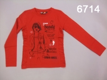 Футболка с длинным рукавом для девочек (W12-6714). Футболка с длинным рукавом