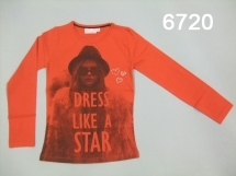 Футболка с длинным рукавом для девочек (W12-6720). Футболка с длинным рукавом