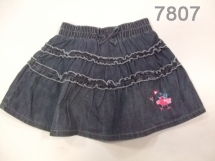 Джинсовая юбка для девочек (W12-7807). Юбка
