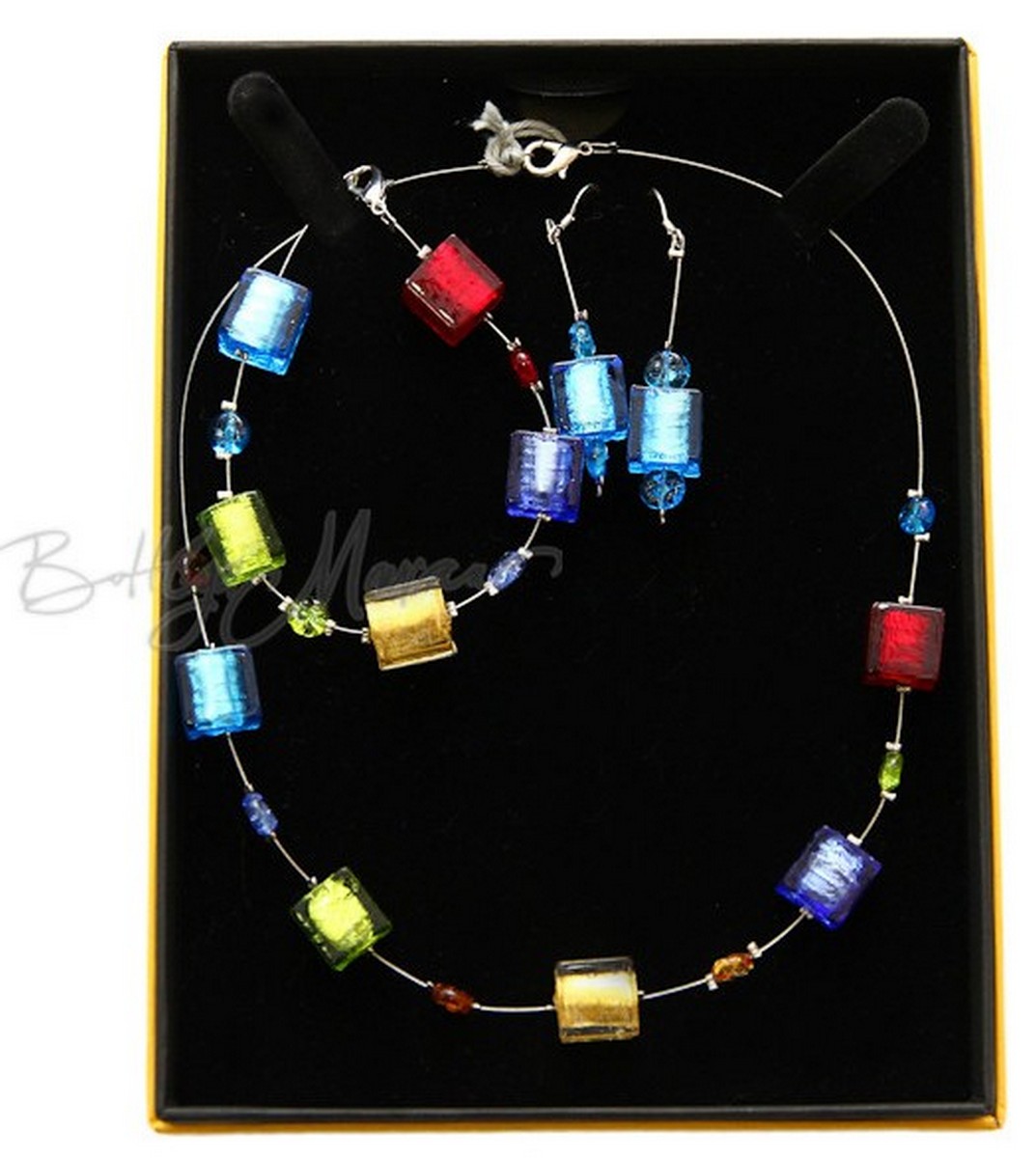 комплект (колье, браслет. серьги) радуга. УКРАШЕНИЯ МУРАНО пристрой