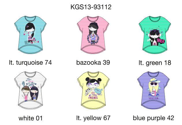 Футболка для девочек (KGS13-93112). Футболка