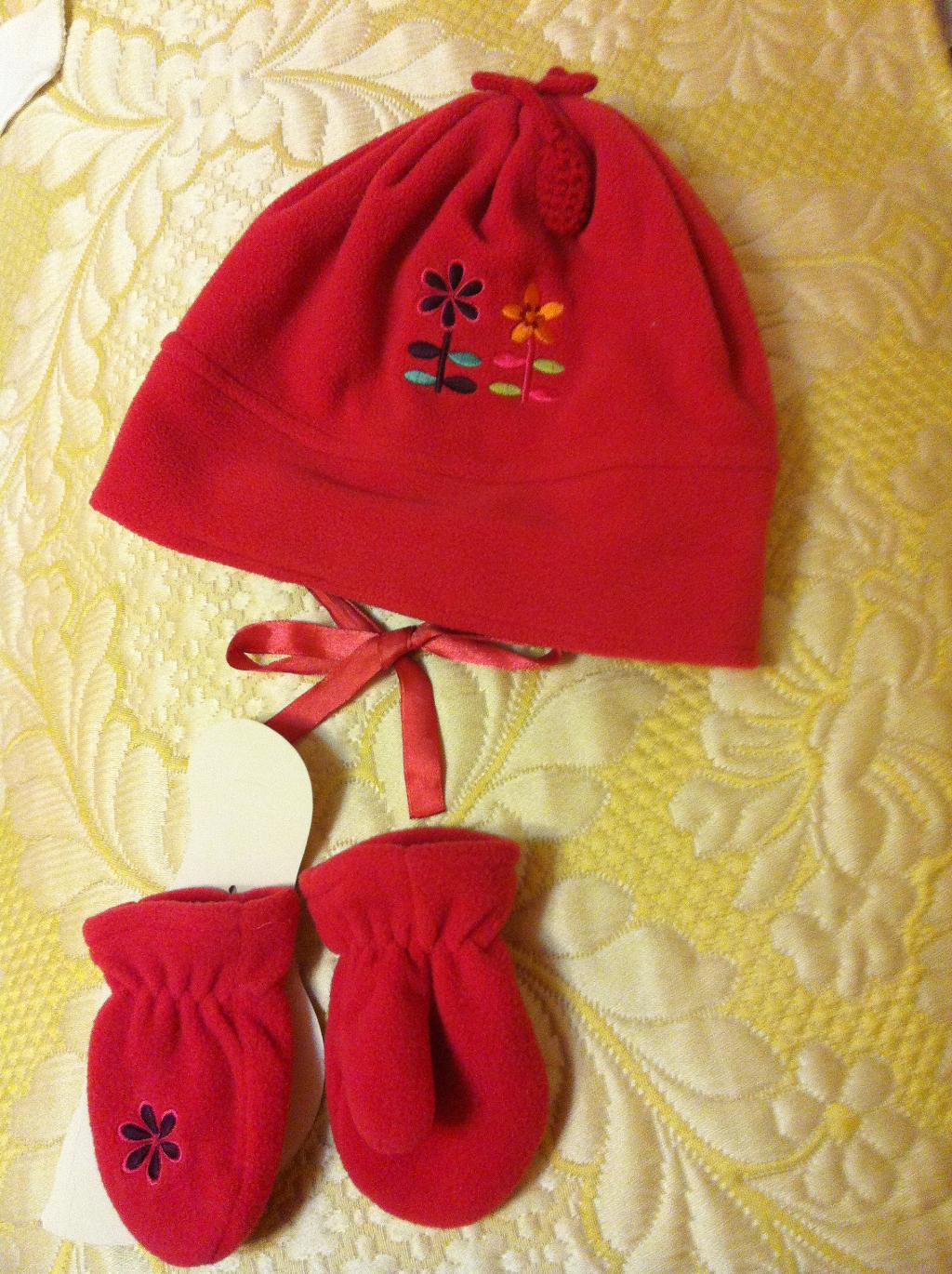 Комплект шапка + варежки, флис, 250 руб. ВЕЩИ ДЛЯ ДЕВОЧКИ