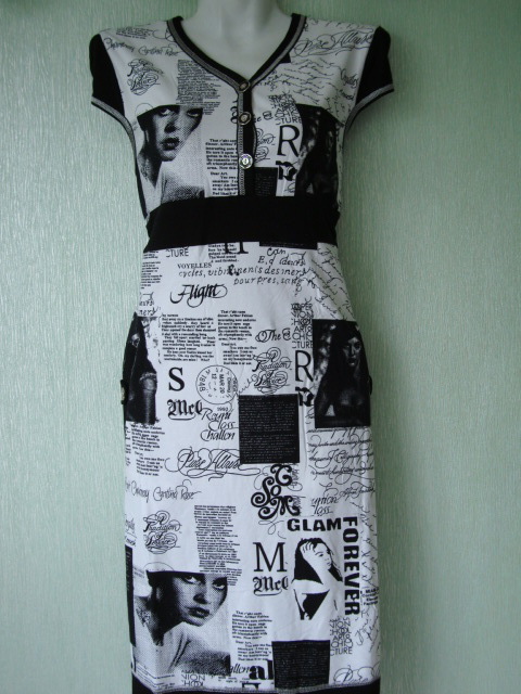 Платье-газетка орг.Jenna2000  L(48)  840 руб.. ПРИСТРОЕНО