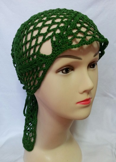 ажурная бандана. Головные уборы весна - лето