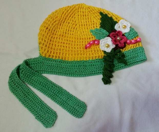 бандана цветочная. Детские летние шапочки