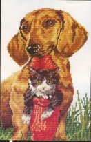 такса с котенком. Разное о собаках