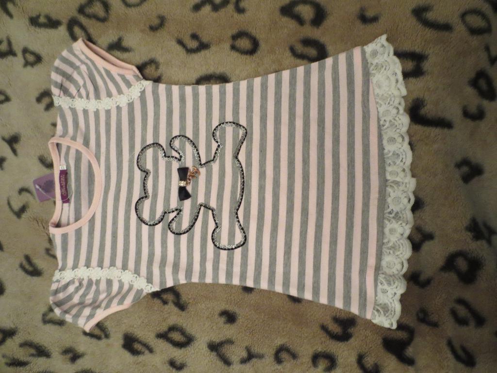 новая футболка р 11 на наш 110 цена 400р. Новое для девочкир.92, р.98, р.104,р.110,р.116,р.122 c замерами