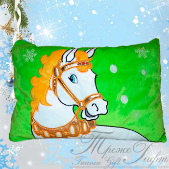 Подушка с аппликацией, 1200 гр.,663 руб с %%. НОВОГОДНИЕ ПОДАРКИ 2014