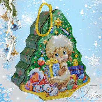 Сладости под елочкой, жесть, 350 гр., 272 руб с %%. НОВОГОДНИЕ ПОДАРКИ 2015