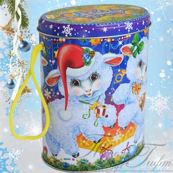 Танцующие овечки, жесть, 400 гр., 256 руб с %%. НОВОГОДНИЕ ПОДАРКИ 2015