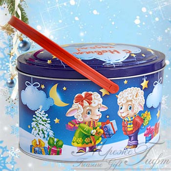 Овальчик, 'С Новым годом', жесть, 500 гр., 300 руб. НОВОГОДНИЕ ПОДАРКИ 2015