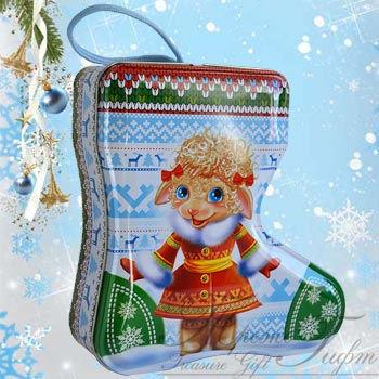 Новогодний сапожок, жесть,700 гр.,430 руб с %%. НОВОГОДНИЕ ПОДАРКИ 2015