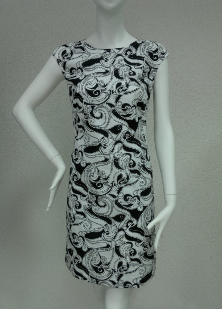 Пл. 11-011 хлопок тонкий черно-белый принт XS-XL-9. КАП*РИЗные новинки!