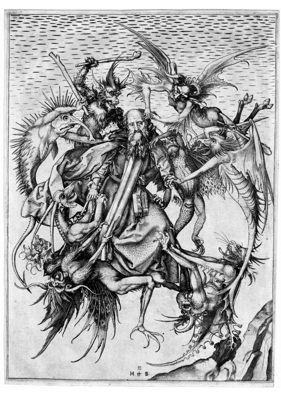 Martin Schongauer - The Temptation of Saint . Art