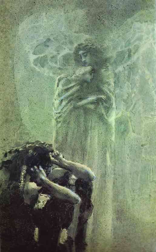 Mikhail Vrubel - Demon and Angel with Tamara's. Art