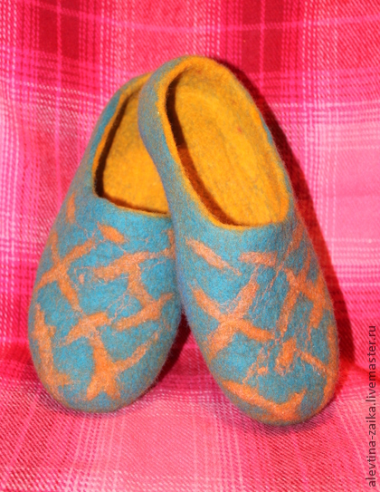 Тапочки 'Бирюзовые'. Мои работы