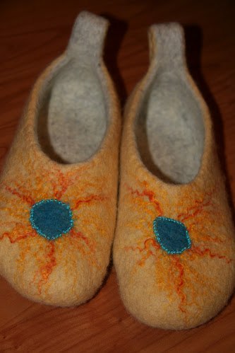 Тапочки из шерсти. Мои работы