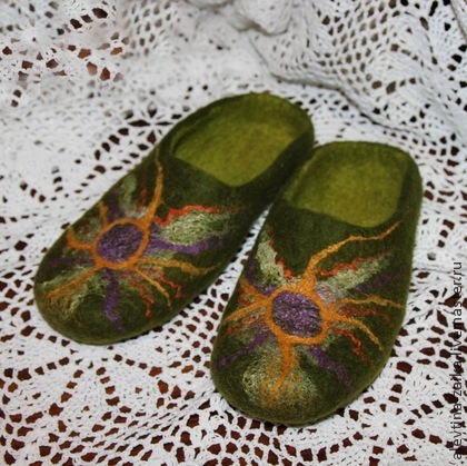 Тапочки 'Солнечный луг'. Мои работы