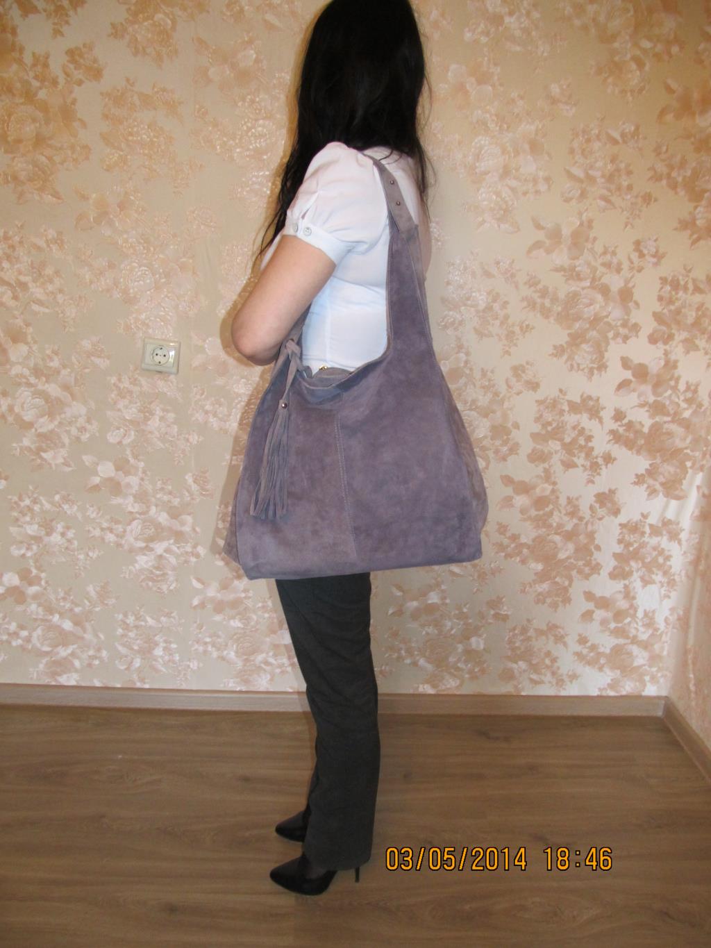 сумка-мешок. кожа