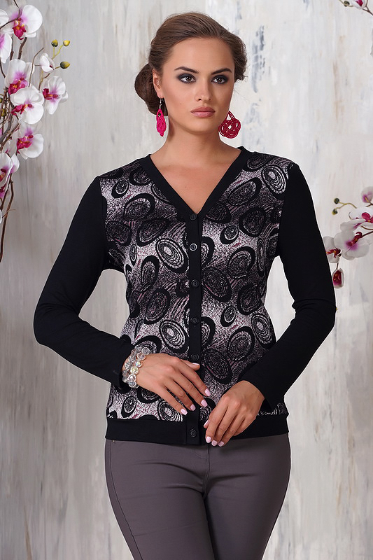 Жакет 103-26. Овал на черном. Lio*ra 