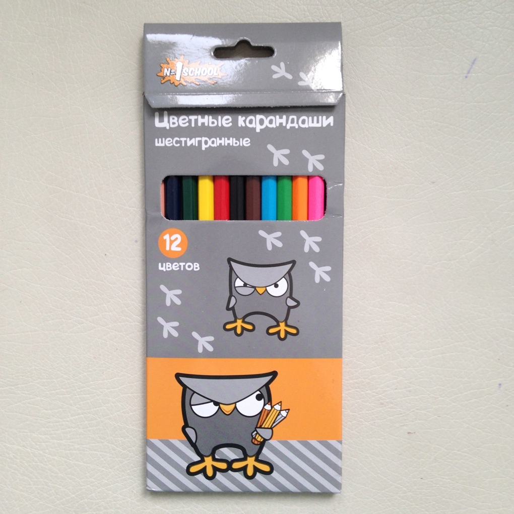 Цветные карандаши шестигранные, экв. 53 руб.. Канцтовары
