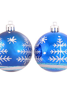 39076  Шары d60мм 6шт с рисунком PBD6-6-838-B  шт.. НГ украшения. Сувениры.