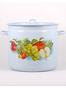 2691  Кастрюля 12,0л деколь в ассорт.С-1624/4  шт.. Посуда СТЭМА, СТАЛЬЭМАЛ.  гг. Лысьва, Череповец