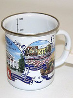 57227  Кружка 0,5л Сувенирная С-0104А/4РуС  шт. 17. Посуда СТЭМА, СТАЛЬЭМАЛ.  гг. Лысьва, Череповец