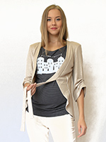 149214В жакет Бежевый и Кофе с молоком. 