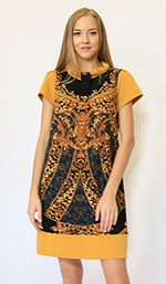 133207 платье Гочица вензеля на коричневом. 