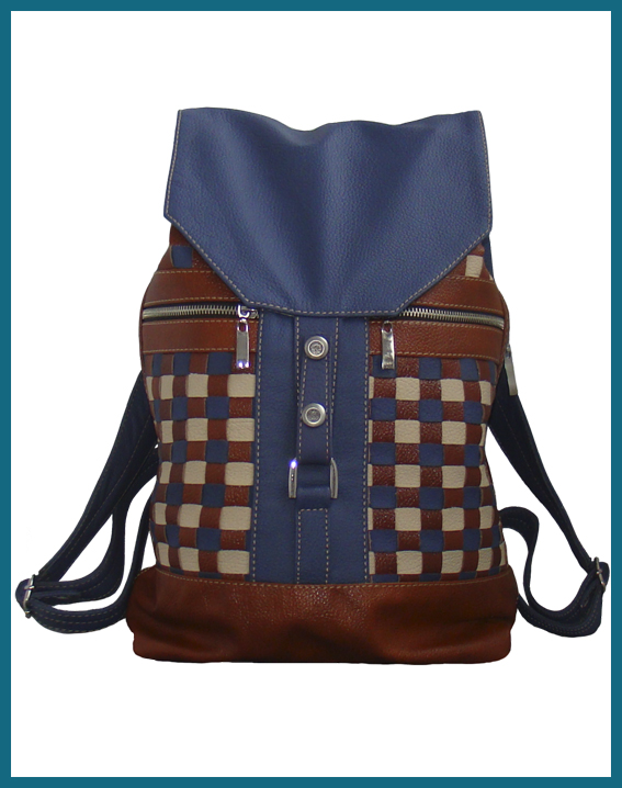 Плетеный рюкзак Art. RM 002 D2-B5-P 3850. Плетеные Рюкзаки  Оригинальные рюкзаки с плетеными карманами