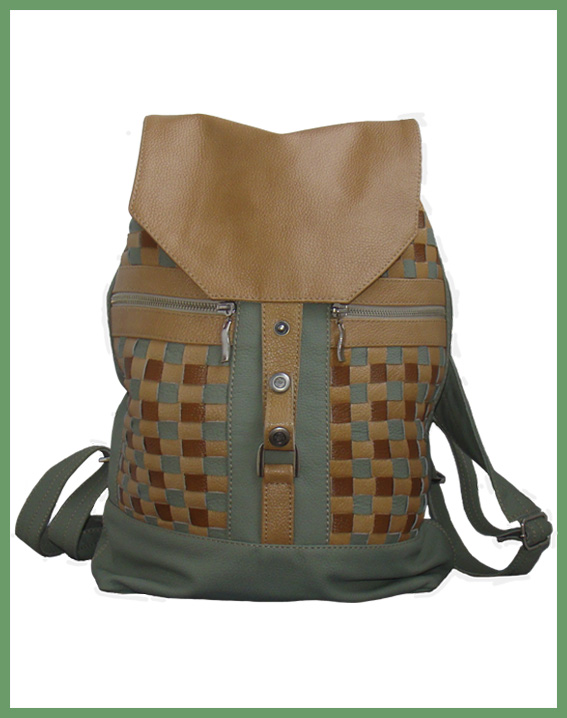 Плетеный рюкзак Art. RM 002 A7/D7-P  3850. Плетеные Рюкзаки  Оригинальные рюкзаки с плетеными карманами