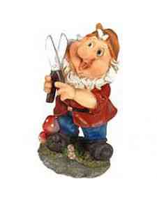  45137  Фигурка ГНОМ С НОЖНИЦАМИ 28см полистоун GF. Садово-дачное