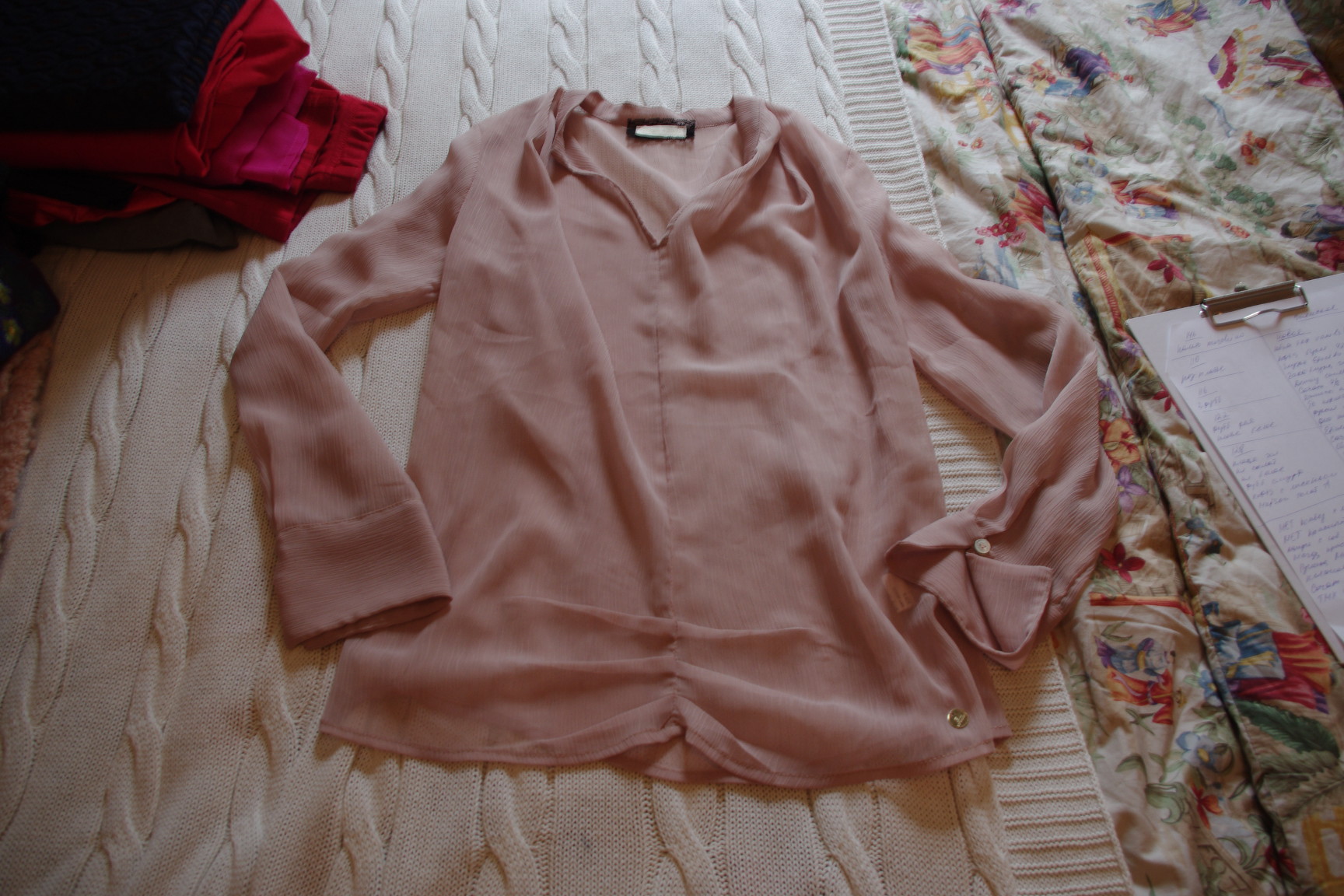 блузка шелк пудрового цвета италия-М-1400. ЗАБРАЛИ