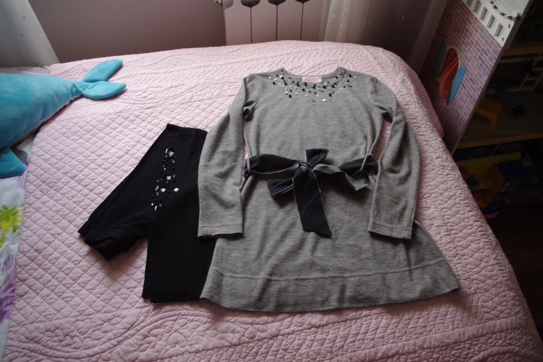 комплект с шерстью папильотуника+леггинсы-134-400. ЗАБРАЛИ