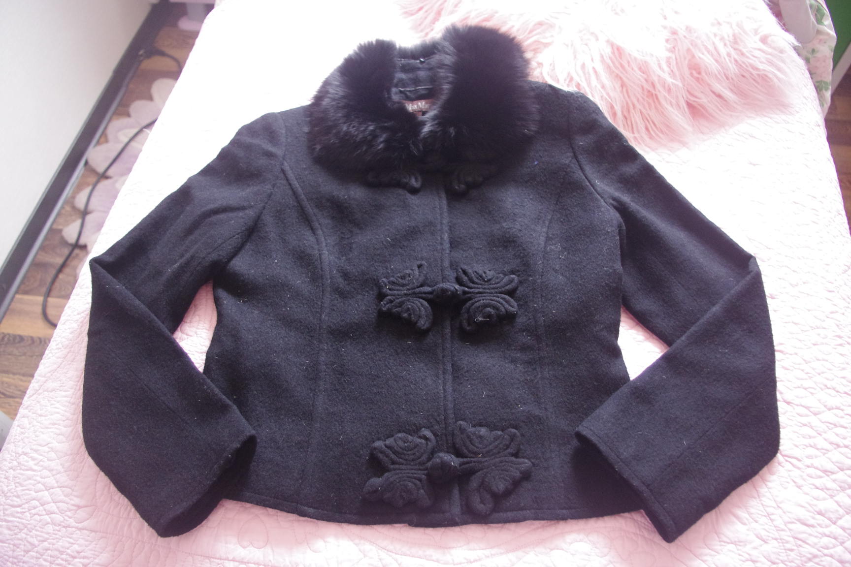 Max Mara жакет с натуральным мехом-44-2500. КОМИССИОНКА ЖЕНСКОЕ